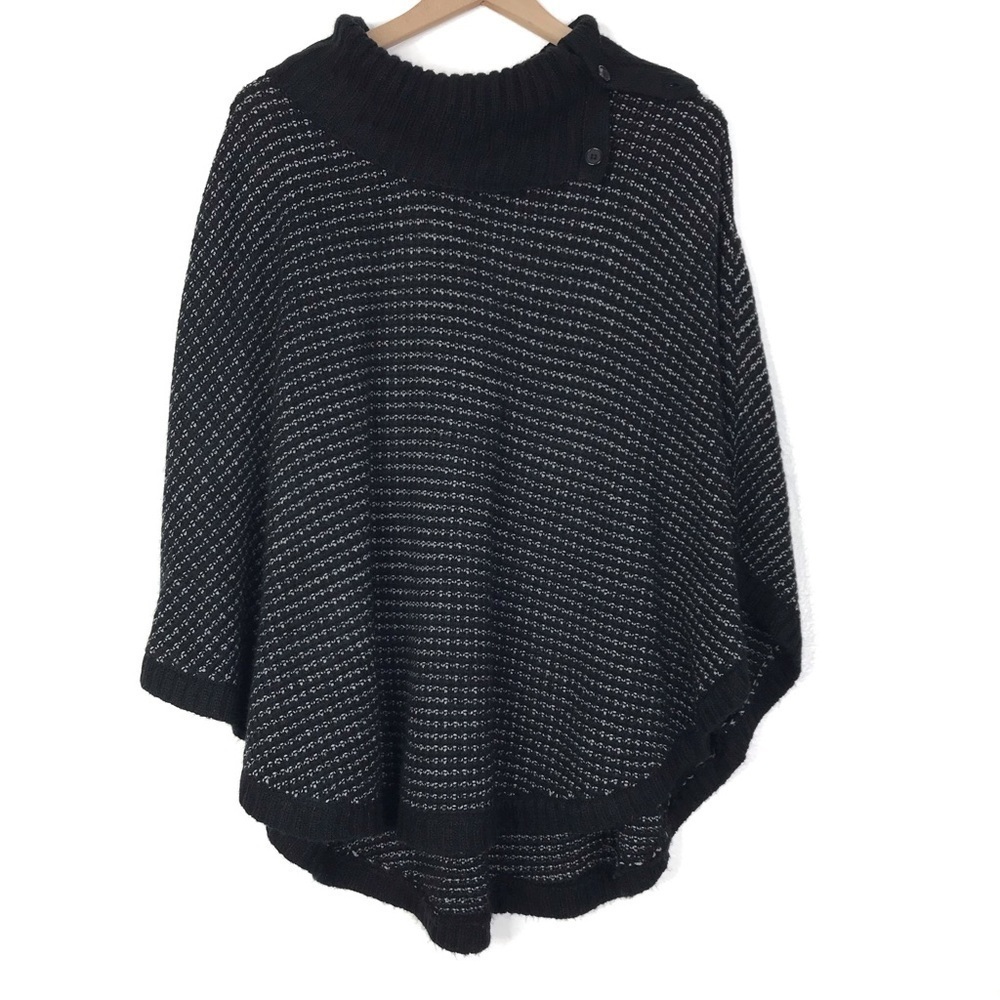 BCX Knit Cowl Neck Poncho Sweater One Size